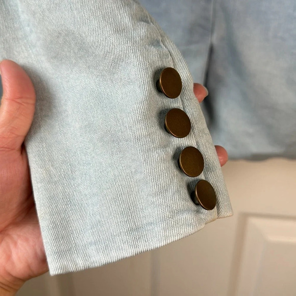 Central Park WestNew York x Revolve 2-in-one Hooded Denim Blazer XS FLAWED - Picture 7 of 15